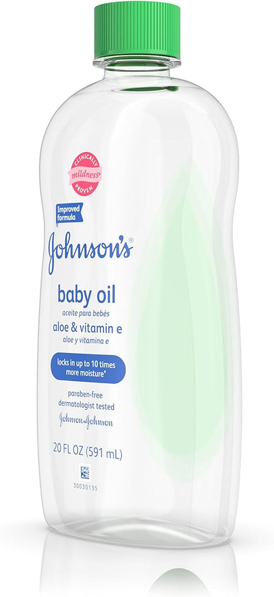 Johnson's Baby Oil, Aloe Vera and Vitamin E, 20 Fl Oz - MeStore - Johnson's