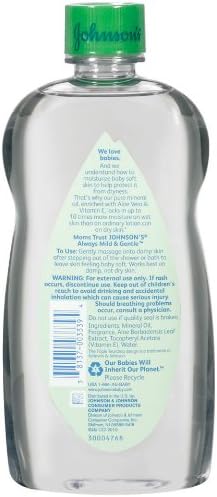 Johnson's Baby Oil, Aloe Vera and Vitamin E, 20 Fl Oz - MeStore - Johnson's