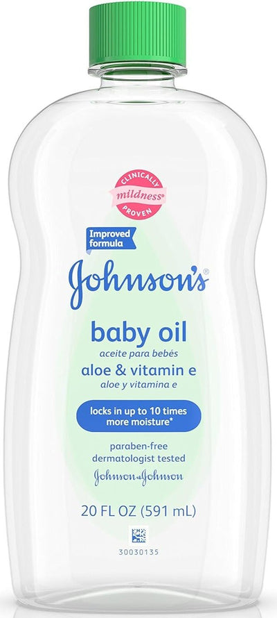 Johnson's Baby Oil, Aloe Vera and Vitamin E, 20 Fl Oz - MeStore - Johnson's