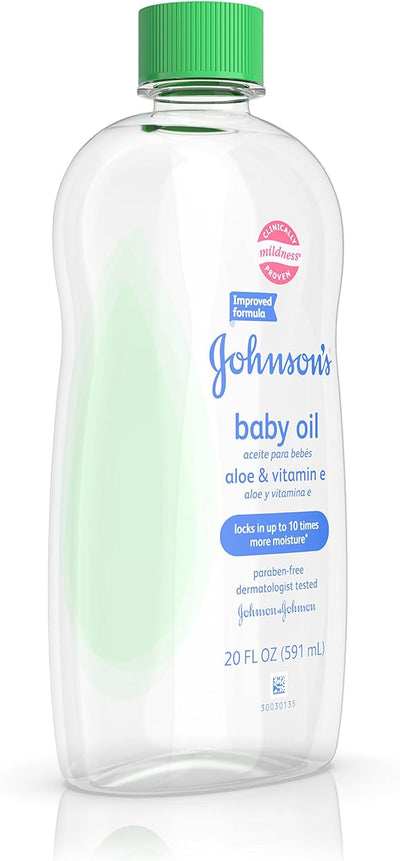 Johnson's Baby Oil, Aloe Vera and Vitamin E, 20 Fl Oz - MeStore - Johnson's