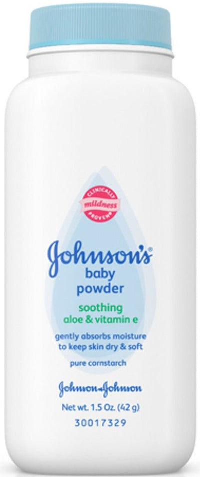 Johnsons Baby Powder With Aloe Vera And Vitamin E Pure Cornstarch, 1.5 oz - MeStore - Johnson's