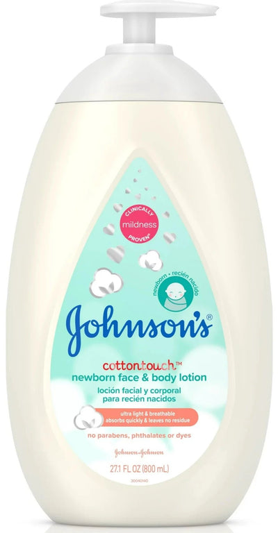 JOHNSON'S Cotton Touch Newborn Baby Face and Body Lotion, Made with Real Cotton 27.1 oz - MeStore - Johnson's