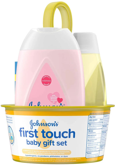 Johnson's First Touch Baby Gift Set Includes Baby Bath Wash & Shampoo, Body Lotion, & Diaper Rash Cream - 3ct - MeStore - Johnson's