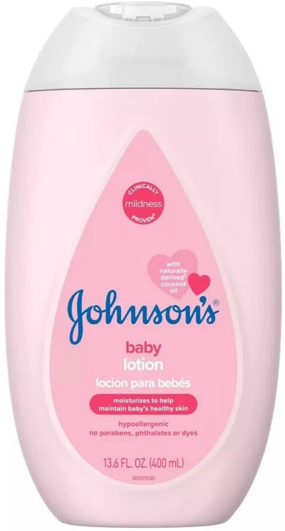 Johnson's Moisturizing Mild Pink Baby Body Lotion, Coconut Oil for Delicate Skin, Hypoallergenic - 13.6 fl oz - MeStore - Johnson's