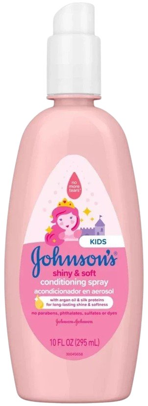 Johnson's Shiny & Soft Kids' Hair Conditioning Spray, Argan Oil & Silk Proteins, for Toddlers' Hair - 10 fl oz - MeStore - Johnson's