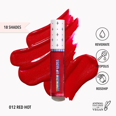 LLG012 - Luminizer Lip Gloss (012, Red Hot) - MeStore - Moira Beauty