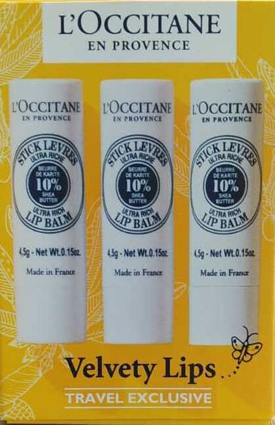 Loccitane Velvety Lips 4.5g X3 Gift Set Skin Care - MeStore - L'Occitane