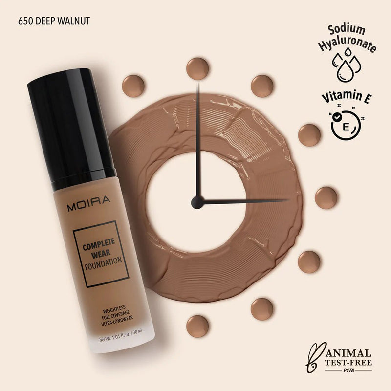 Moira - Complete Wear™ Foundation (650, Deep Walnut) - MeStore - Moira Beauty