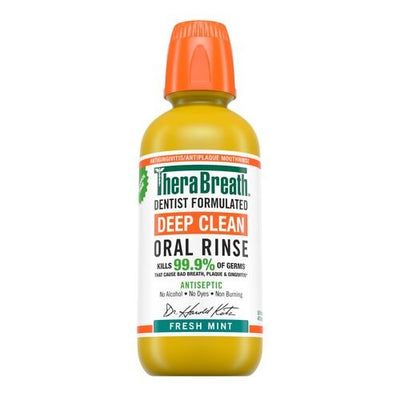 NEW! TheraBreath Deep Clean Antiseptic Oral Rinse Fresh Mint 16oz - MeStore - TheraBreath