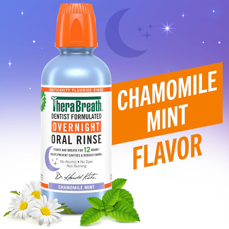 New TheraBreath Overnight Oral Rinse Chamomile Mint 16oz - MeStore - TheraBreath