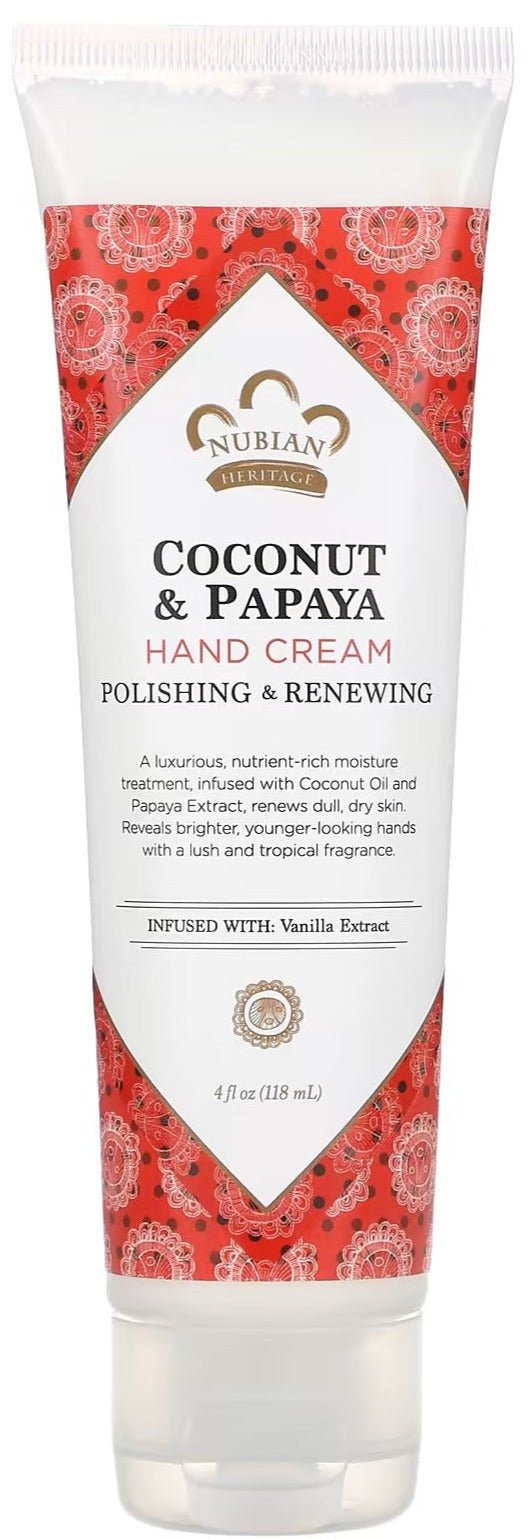 Nubian Heritage Hand Cream Coconut & Papaya 4 Fl Oz (118 Ml) - MeStore - NUBIAN HERITAGE