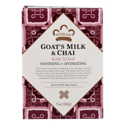 Nubian Soap Bar Goats Mlk Chai 5 Oz - MeStore - NUBIAN HERITAGE