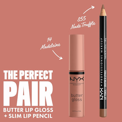 NYX PROFESSIONAL MAKEUP Butter Gloss, Non - Sticky Lip Gloss - Madeleine (Mid - Tone Nude) - MeStore - NYX