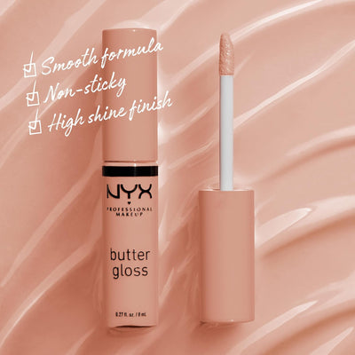 NYX PROFESSIONAL MAKEUP Butter Gloss, Non - Sticky Lip Gloss - Madeleine (Mid - Tone Nude) - MeStore - NYX