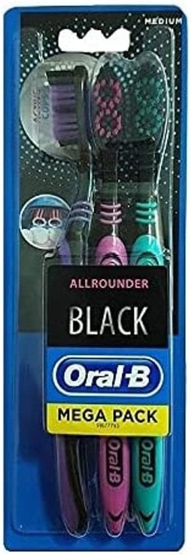 Oral B All Rounder Black 3 Pack Toothbrush Medium - MeStore - Oral B