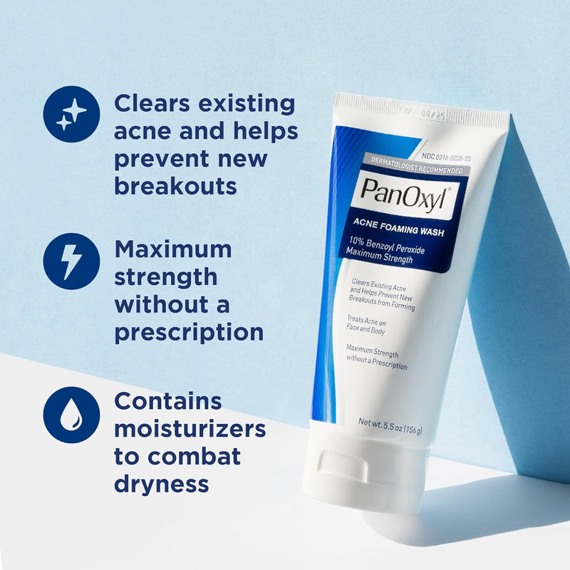 PanOxyl Acne Creamy Wash Benzoyl Peroxide 4% Daily Control - MeStore - PanOxyl