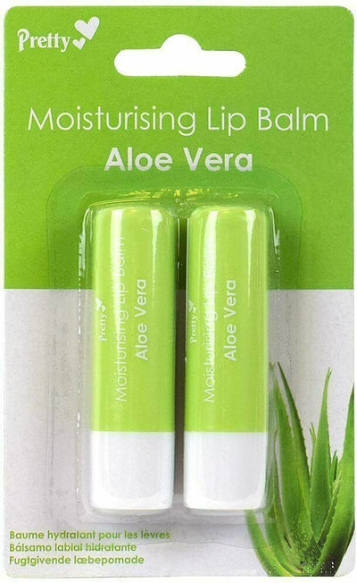 Pretty Moisturising Lip Balm Twin Pack Aloe Vera - MeStore - Pretty