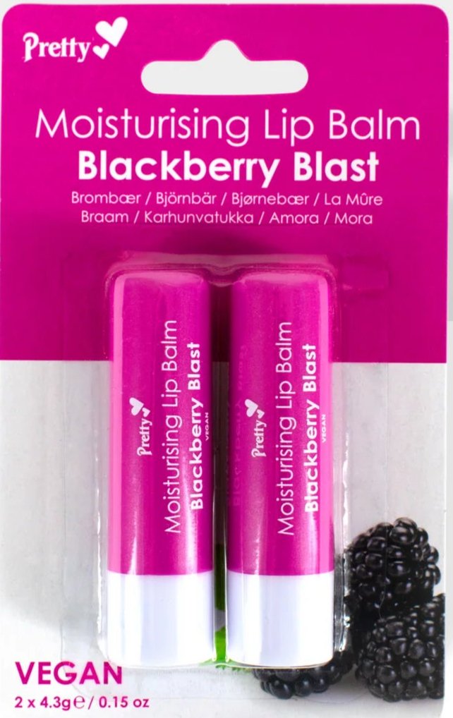 Pretty Moisturising Lip Balm Twin Pack Blackberry - MeStore - Pretty