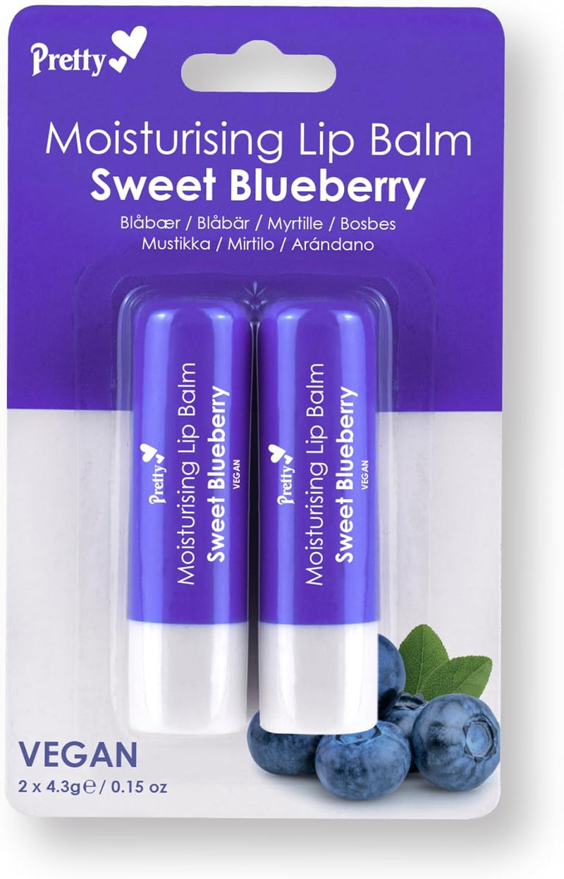 Pretty Moisturising Lip Balm Twin Pack Blueberry - MeStore - Pretty