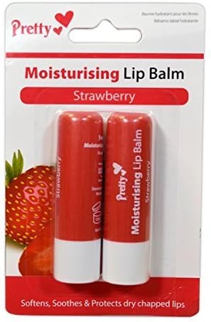 Pretty Moisturising Lip Balm Twin Pack Strawberry - MeStore - Pretty