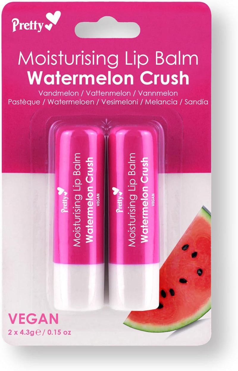 Pretty Moisturising Lip Balm Twin Pack Watermelon - MeStore - Pretty