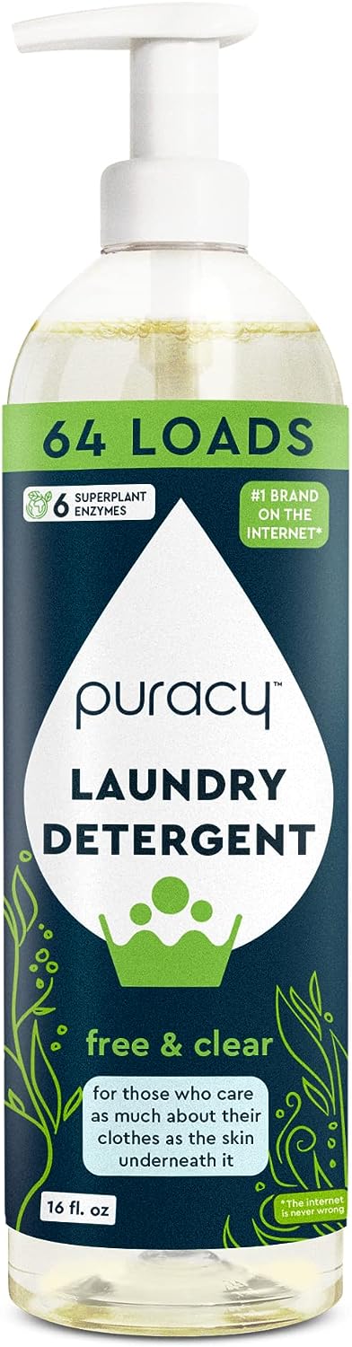 Puracy Natural Laundry Detergent Free& Clear 16 Fl.Oz - MeStore - Puracy