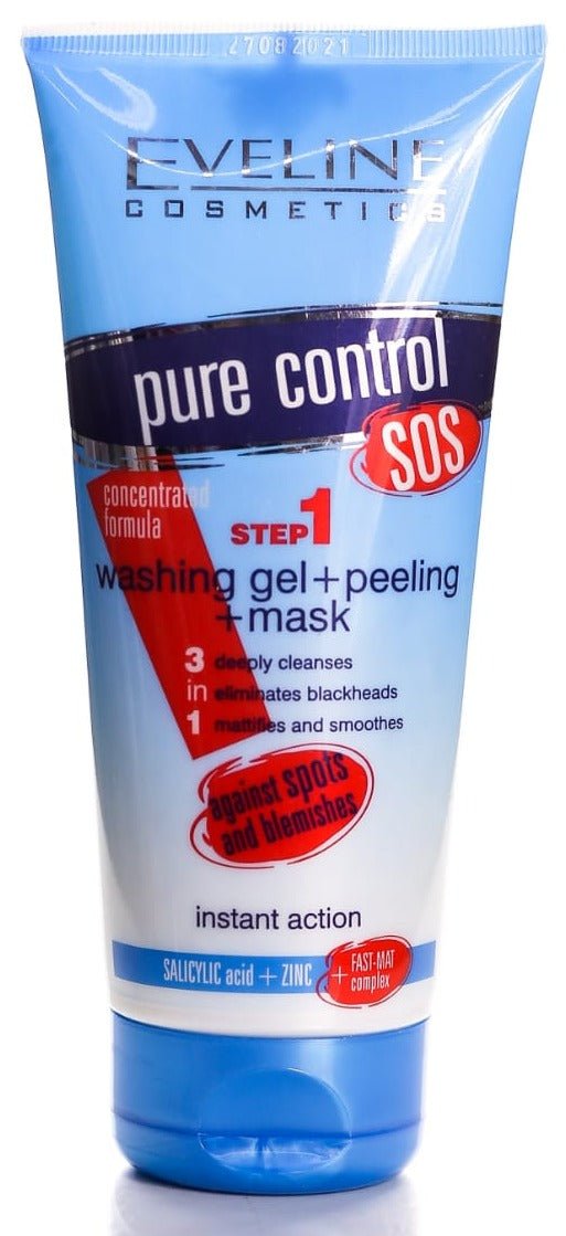 Pure Control Washing Gel+ Peeling Mask 200 Ml - MeStore - Eveline