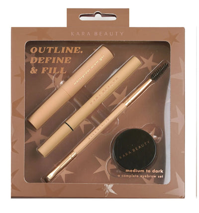 Sbo04d - Outline,define & Fill Eyebrow Set - Medium To Dark - MeStore - Kara Beauty