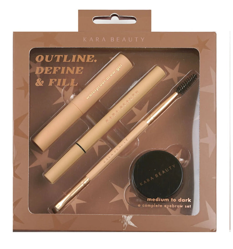 Sbo04d - Outline,define & Fill Eyebrow Set - Medium To Dark - MeStore - Kara Beauty