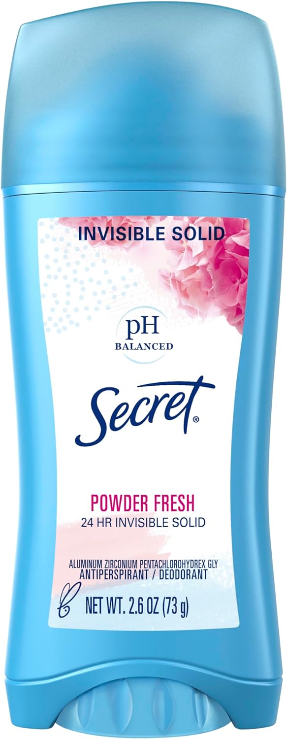 Secret Invisible Solid Antiperspirant and Deodorant, Powder Fresh Scent, Twin Pack, 2.6 oz - MeStore - Secret