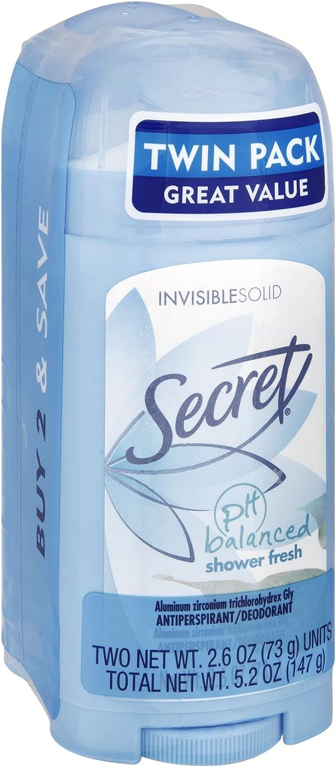 Secret pH Balanced Shower Fresh Invisible Solid Antiperspirant & Deodorant Twin Pack - MeStore - Secret