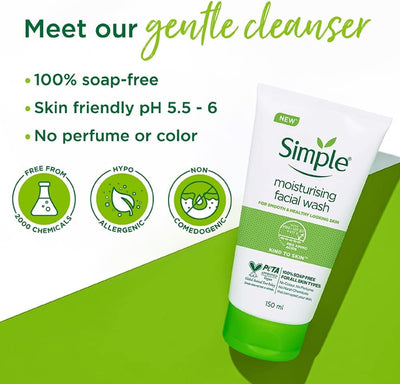 Simple Moisturising Foaming Face Wash 150Ml - MeStore - Simple