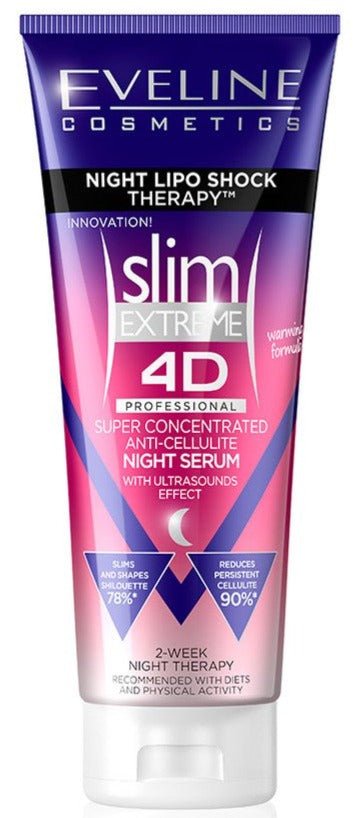 Slim Extreme 4d Professional Night Lipo Shock Therapy Super Concentrated Anti - cellulite Night Serum 250ml - MeStore - Eveline