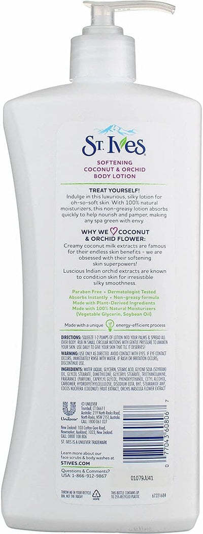 St. Ives Naturally Indugent Body Lotion, Coconut Milk and Orchid Extract, 21 Oz - MeStore - St Ives