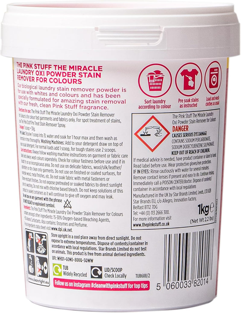 Stardrops Pink Stuff Stain Remover Powder for Colours 1kg - MeStore - Stardrops