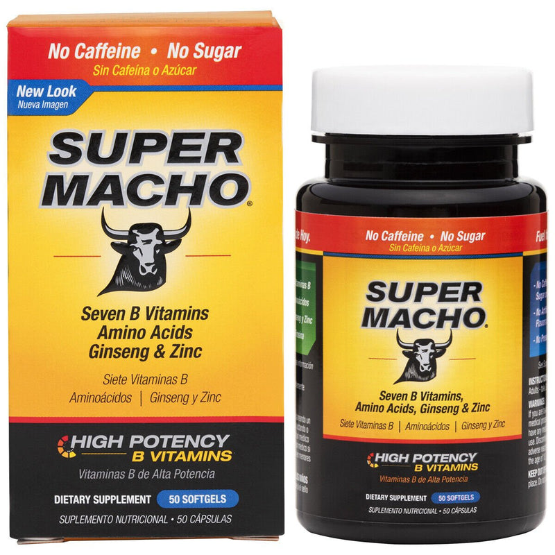 SUPER MACHO® HIGH POTENCY VITAMIN B SOFTGELS 50’s - MeStore - SUPER MACHO®