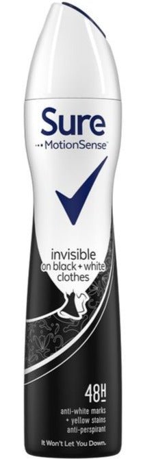 Sure Spray 250Ml Invisible Black + White - MeStore - Sure