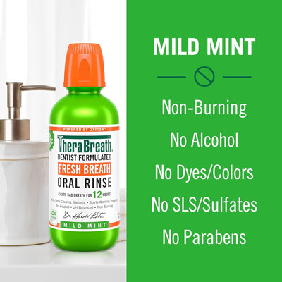 TheraBreath Fresh Breath Oral Rinse Mild Mint 16oz - MeStore - TheraBreath