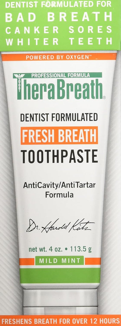 TheraBreath Fresh Breath Toothpaste Mild Mint 4oz - MeStore - TheraBreath