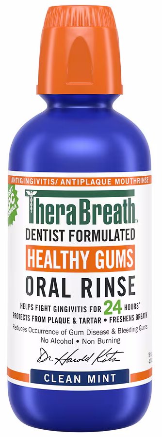 TheraBreath Healthy Gums Oral Rinse Clean Mint 16oz - MeStore - TheraBreath