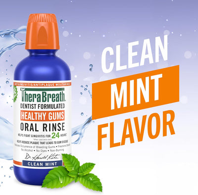 TheraBreath Healthy Gums Oral Rinse Clean Mint 16oz - MeStore - TheraBreath