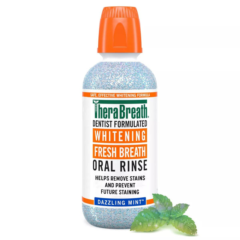 TheraBreath Whitening Oral Rinse Dazzling Mint 16oz - MeStore - TheraBreath