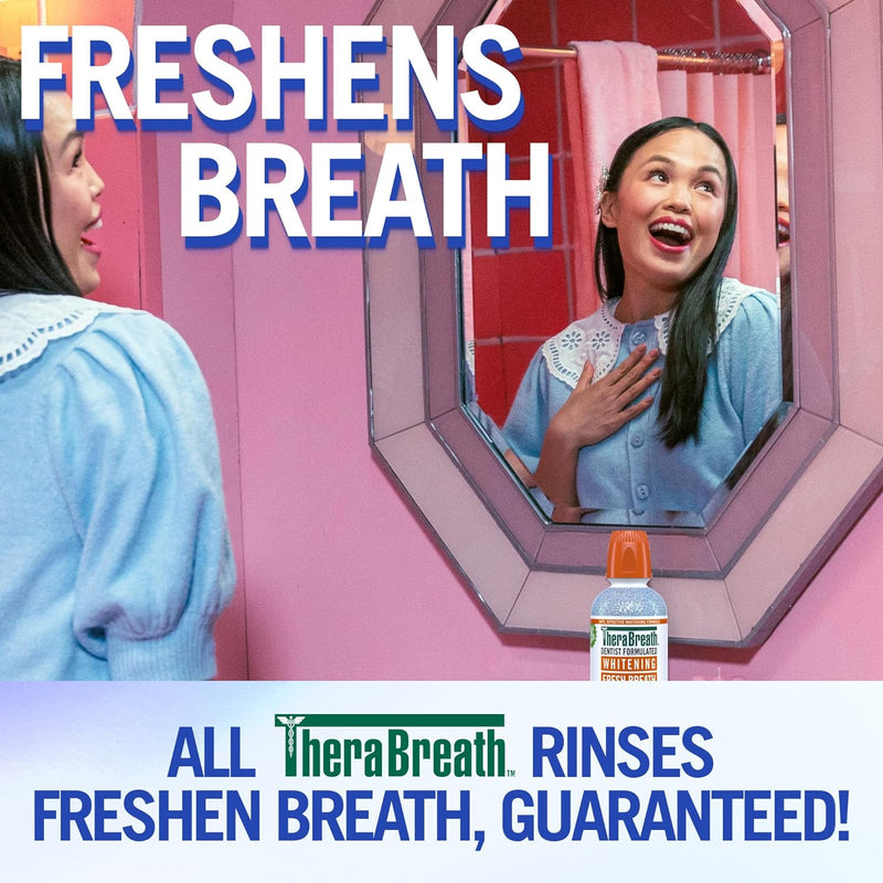 TheraBreath Whitening Oral Rinse Dazzling Mint 16oz - MeStore - TheraBreath