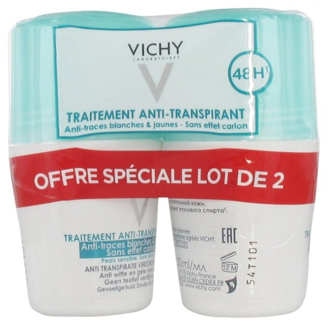 Vichy 48H Anti - Streaks Anti - Perspirant Deodorant Roll - On 2 x 50ml - MeStore - VICHY