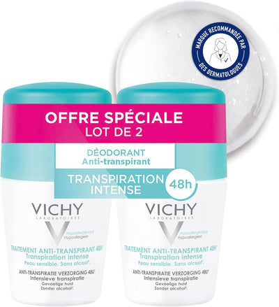 Vichy 48H Anti - Streaks Anti - Perspirant Deodorant Roll - On 2 x 50ml - MeStore - VICHY