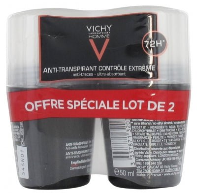 VICHY Extreme Control 72h Men Roll On Deodorant Anti - Perspirant 50ml - PACK OF 2 - MeStore - VICHY