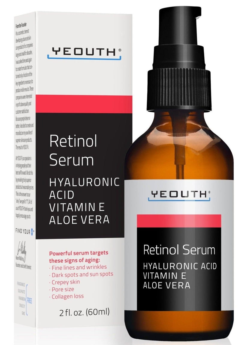 Yeouth 2.5% Retinol Serum With Hyaluronic Acid,vitamin E, Aloe Vera, 2oz - MeStore - Yeouth